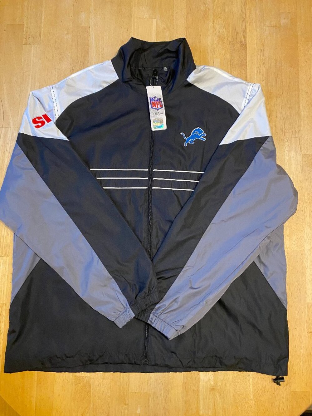 NWT Reebok NFL Team Apparel Detroit Lions Windbreaker Jacket Mens XL Full Zip SI